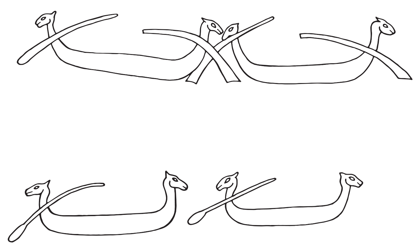 isolated drawing of the boats